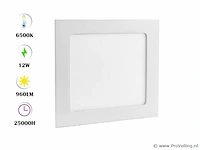 20 x led-paneel – inbouw vierkant – 12w – 6500k – koud wit - afbeelding 1 van  4