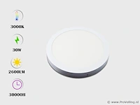 20 x led-paneel – ronde opbouwmontage – 30w – 3000k – warm wit - afbeelding 2 van  4