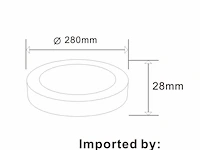 20 x led-paneel – ronde opbouwmontage – 30w – 3000k – warm wit - afbeelding 3 van  4