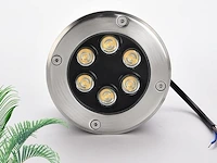 20 x led ronde grondspot 6w – 600 lm – ip65 waterdicht – rvs – buiten (azur-6) - afbeelding 1 van  4