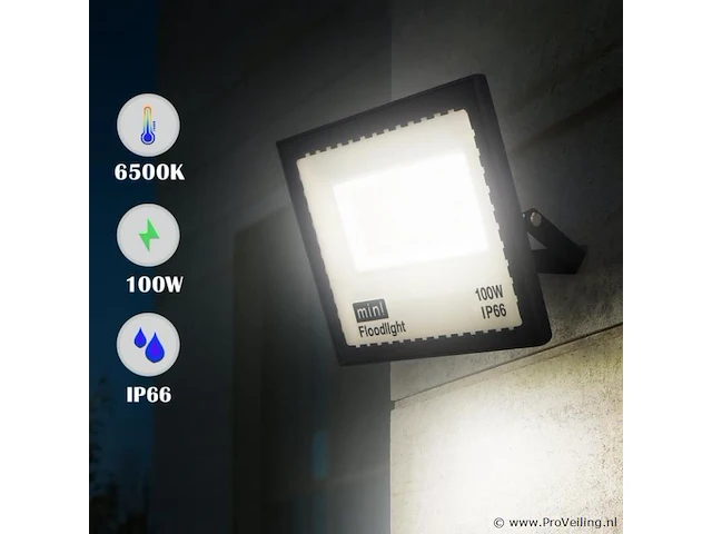 20 x led schijnwerper 100w mini – 6500k koud wit – ip65 - afbeelding 1 van  5