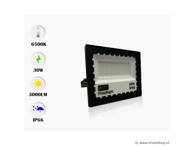20 x led schijnwerper 30w mini – 6500k koud wit – ip65 – 2400 lm – smd - afbeelding 4 van  5