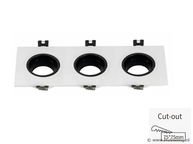 20 x richtbare inbouwspot (ep-3) – gu10 – wit/zwart – verstelbare binnenring - afbeelding 2 van  5
