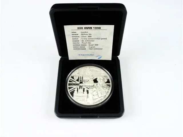 200 euro g+ 'london'(155,5 gr zilver, 2 gr goud) - afbeelding 1 van  5