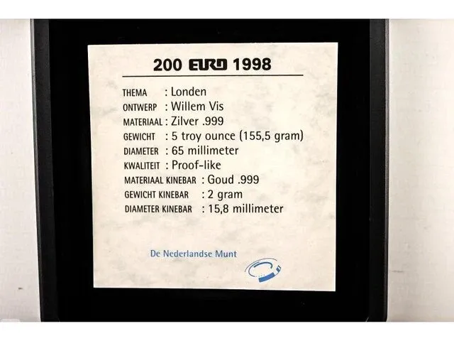 200 euro g+ 'london'(155,5 gr zilver, 2 gr goud) - afbeelding 4 van  5