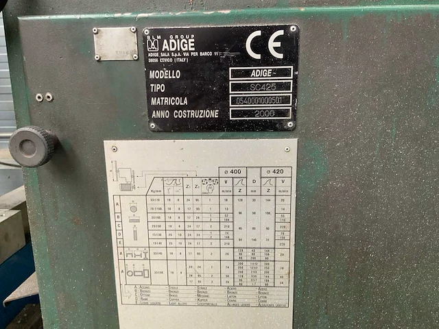 2000 adige sc 425 afkortcirkelzaagmachine - afbeelding 2 van  12
