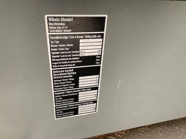 2000 altendorf f45 ce formaatcirkelzaagmachine - afbeelding 13 van  15