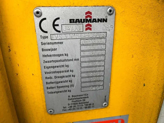 2000 baumann evs 30-28/14-108/55st zijlader - afbeelding 4 van  15