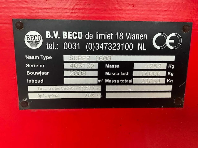 2000 beco super 1600 kipper - afbeelding 19 van  28