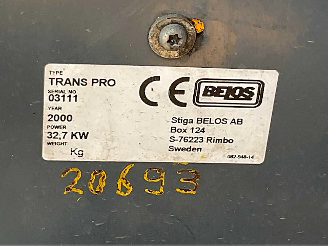 2000 belos trans pro werktuigdrager met aanbouwdelen - afbeelding 42 van  47