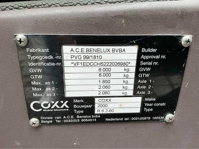 2000 coxx r 6.2-60 verkoopwagen - afbeelding 62 van  65