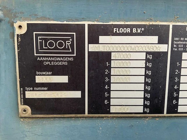 2000 floor flo-17-30h2 oplegger met kraan - afbeelding 20 van  42