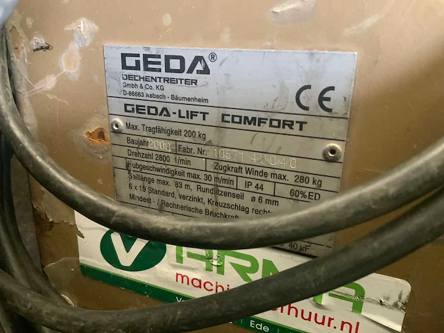 2000 geda lift 150 comfort bouwlift 14 meter - afbeelding 7 van  10