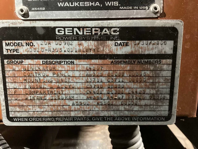2000 generac 2000 stroomgenerator - afbeelding 15 van  15
