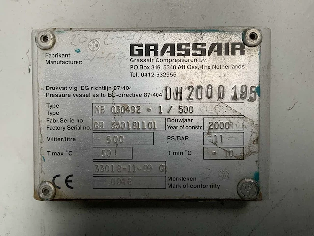 2000 grassaie mb 030492 buffertank - 500 ltr. - afbeelding 5 van  5