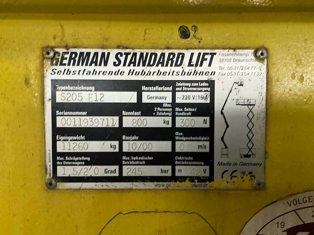 2000 gsl s205 e12 hoogwerker - afbeelding 20 van  29