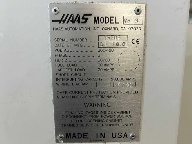2000 haas vf-3 cnc universele bewerkingscentra - afbeelding 14 van  14