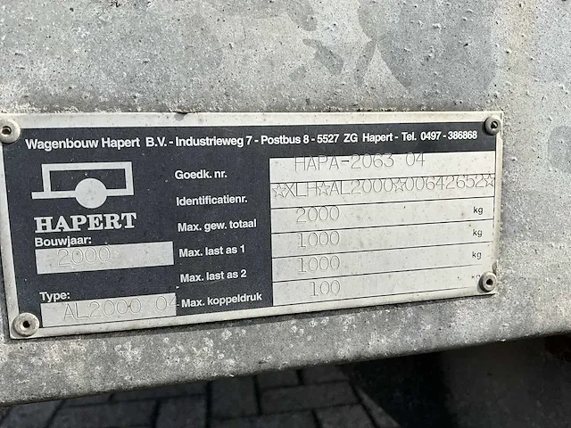 2000 hapert aanhangwagen - afbeelding 3 van  11
