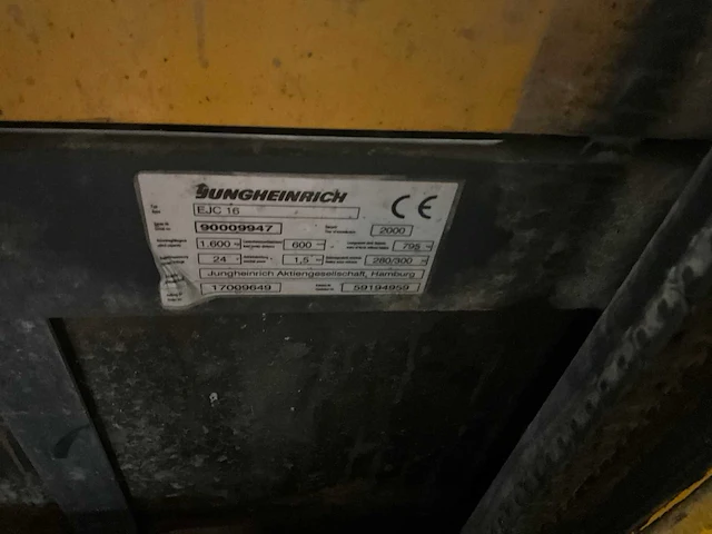 2000 jungheinrich ejc 16 elektrische palletwagen - afbeelding 8 van  8