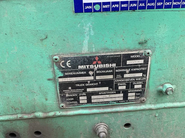 2000 mitsubishi fd30k vorkheftruck - afbeelding 18 van  26