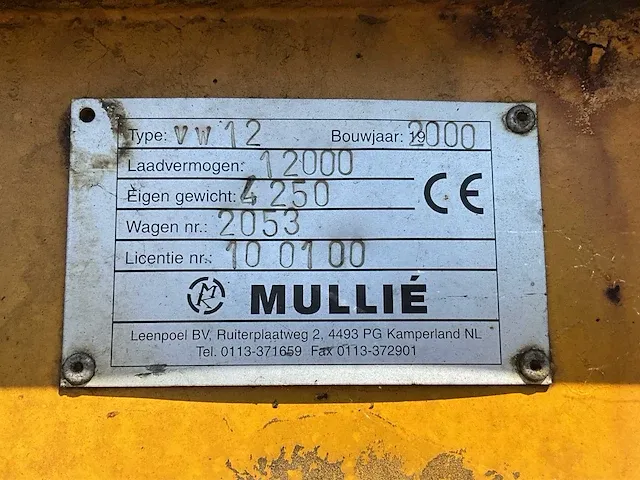 2000 mullie vw12 silagekipwagen - afbeelding 3 van  11