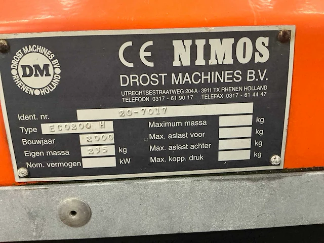 2000 nimos eco 200 h rolbezem - afbeelding 2 van  10