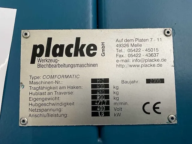 2000 placke comformatic behandelingsapparaat/zwenkarm - afbeelding 6 van  6