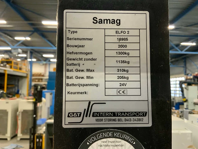 2000 samag elfo 2 reach truck - afbeelding 5 van  8