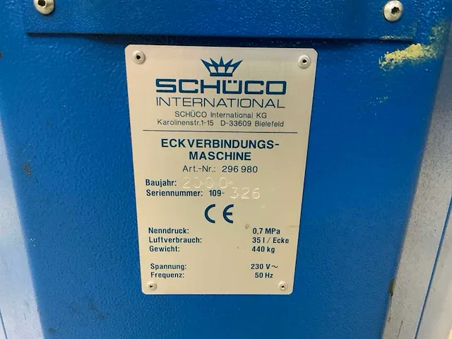 2000 schüco pneumatische hoekpers - afbeelding 5 van  5