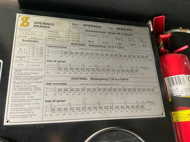 2000 spierings sk598-at5 mobiele torenkraan - afbeelding 35 van  48