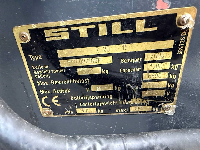 2000 still r20-15 vorkheftruck - afbeelding 9 van  19