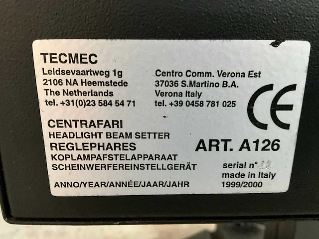 2000 tecmec a126 koplampafstelapparaat - afbeelding 9 van  9