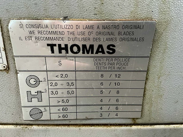 2000 thomas swing 270 metalen horizontale bandzaagmachine - afbeelding 14 van  22