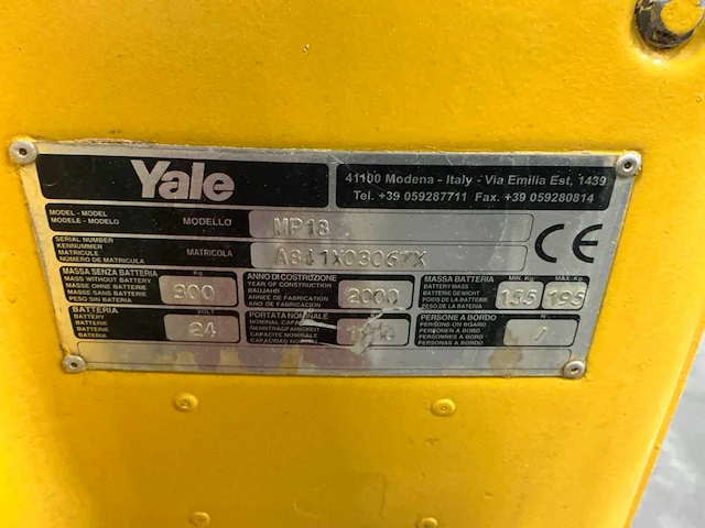 2000 yale mp18 elektrische palletwagen - afbeelding 8 van  8