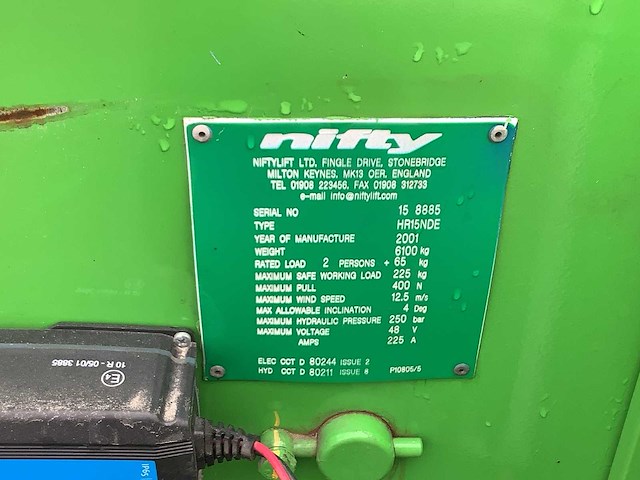 2001 - nifty - hr15n hybride - hoogwerker - afbeelding 9 van  17
