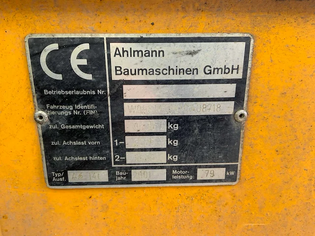 2001 ahlmann az14 shovel - afbeelding 54 van  58