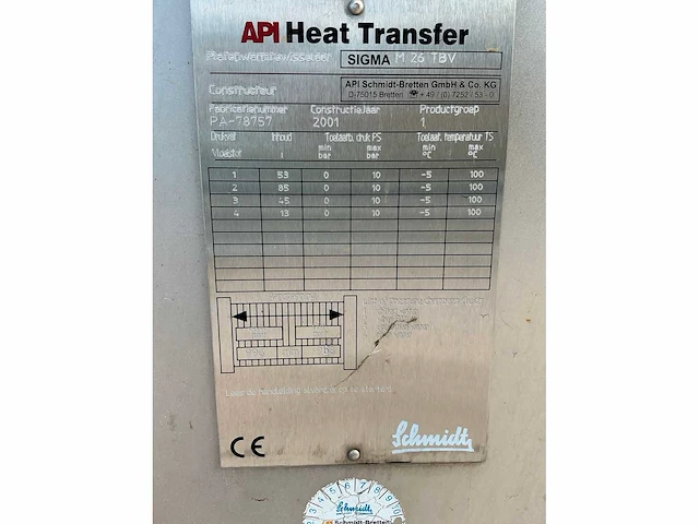 2001 apiheat transfer sigma m26tbv platen warmtewisselaar roestvaststaal - afbeelding 9 van  9