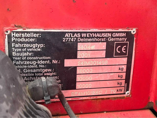2001 atlas 1404k mobiele banden graafmachine - afbeelding 38 van  48