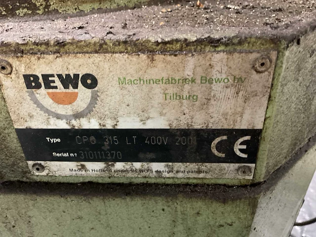 2001 bewo cpo 315 lt afkortcirkelzaagmachine rvs - afbeelding 9 van  12