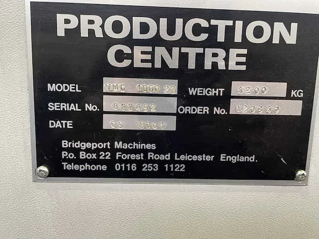 2001 bridgeport vmc 1000xp cnc bewerkingscentrum - afbeelding 7 van  10