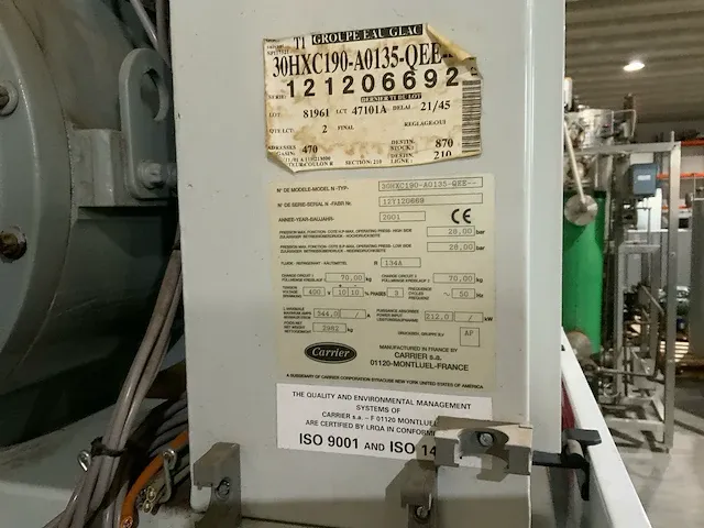 2001 carrier 30hxc190 watergekoelde koelinstallaties - afbeelding 8 van  17