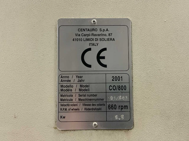 2001 centauro co/800 lintzaagmachine - afbeelding 4 van  12