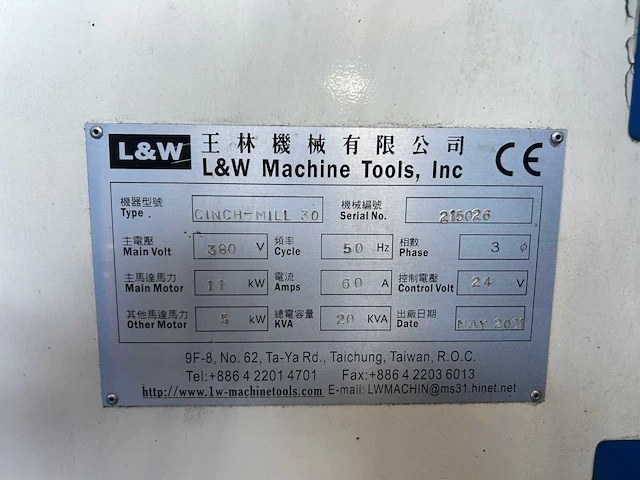 2001 cinch-mill 30 cnc universele bewerkingscentra - afbeelding 19 van  19