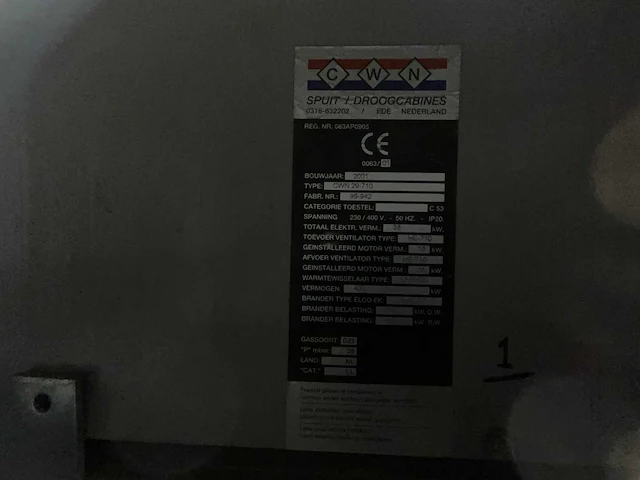 2001 cwn 29-710 verfspuitcabine - afbeelding 24 van  28