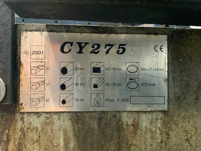 2001 cy 275 horizontale bandzaagmachine - afbeelding 7 van  7