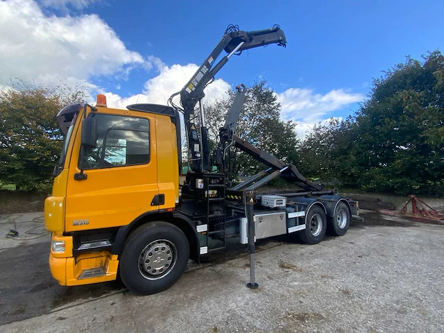 2001 daf cf 85.410 vrachtwagen haakarm hiab 102-2 autolaadkraan bl-pt-95 - afbeelding 6 van  63