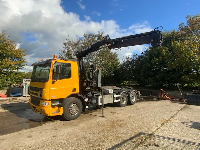 2001 daf cf 85.410 vrachtwagen haakarm hiab 102-2 autolaadkraan bl-pt-95 - afbeelding 56 van  63
