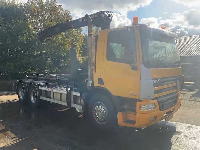 2001 daf cf 85.410 vrachtwagen haakarm hiab 102-2 autolaadkraan bl-pt-95 - afbeelding 61 van  63