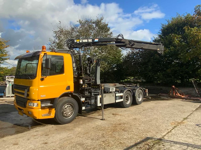 2001 daf cf 85.410 vrachtwagen haakarm hiab 102-2 autolaadkraan bl-pt-95 - afbeelding 63 van  63
