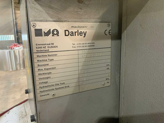 2001 darley mpd 110/170 pons- en knipmachine - afbeelding 21 van  30